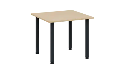 CRTR 80 jídelní stůl, kovová podnož černá, deska 25 mm, 800x800 mm, bříza světlá